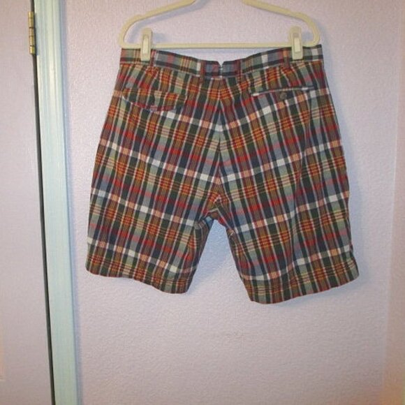 Polo RALPH LAUREN Indian MADRAS Cotton Size 36 SHORTS Red PLAID Chino CHECK Blue - Picture 6 of 10